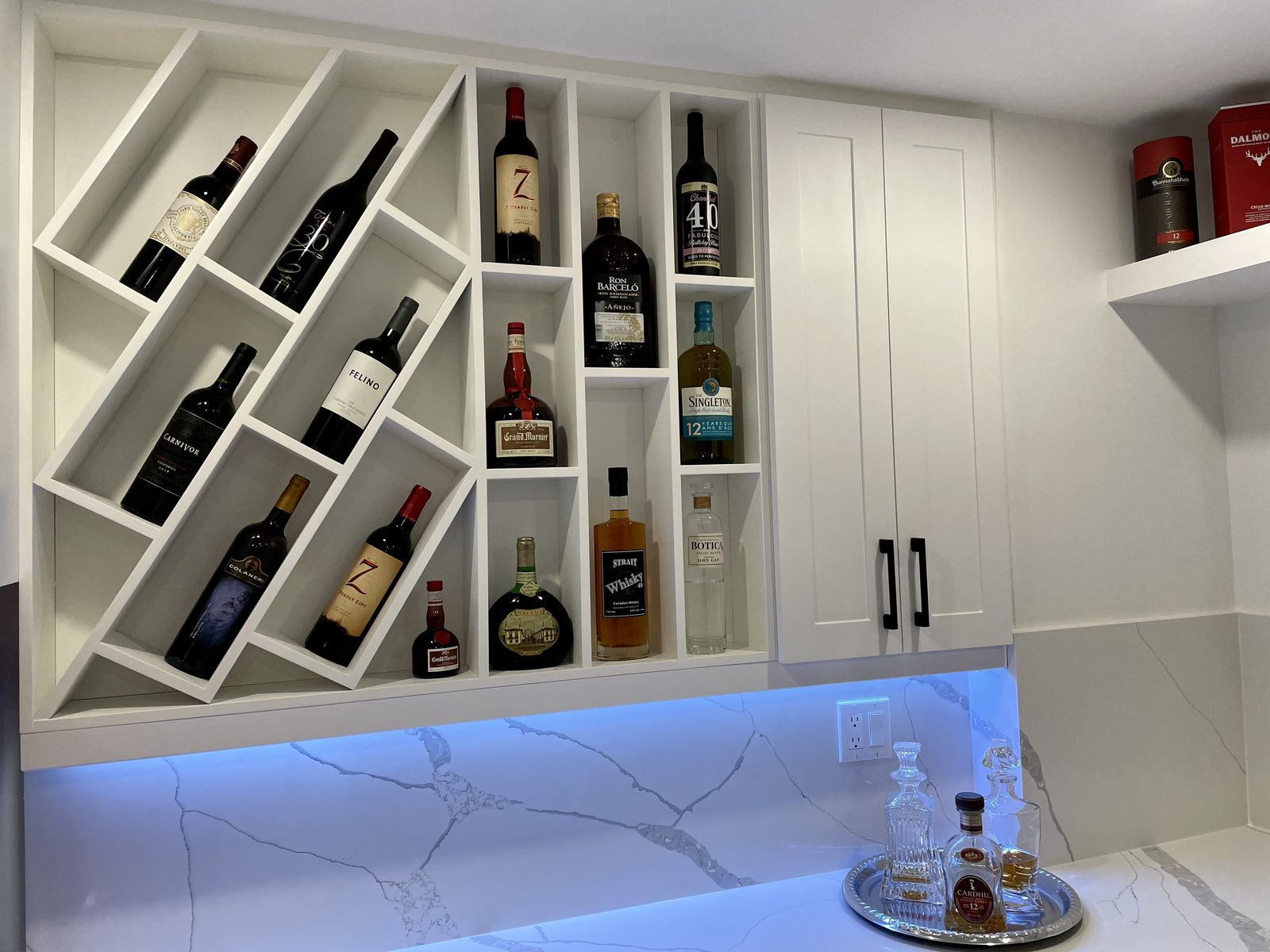 Custom wine display wall