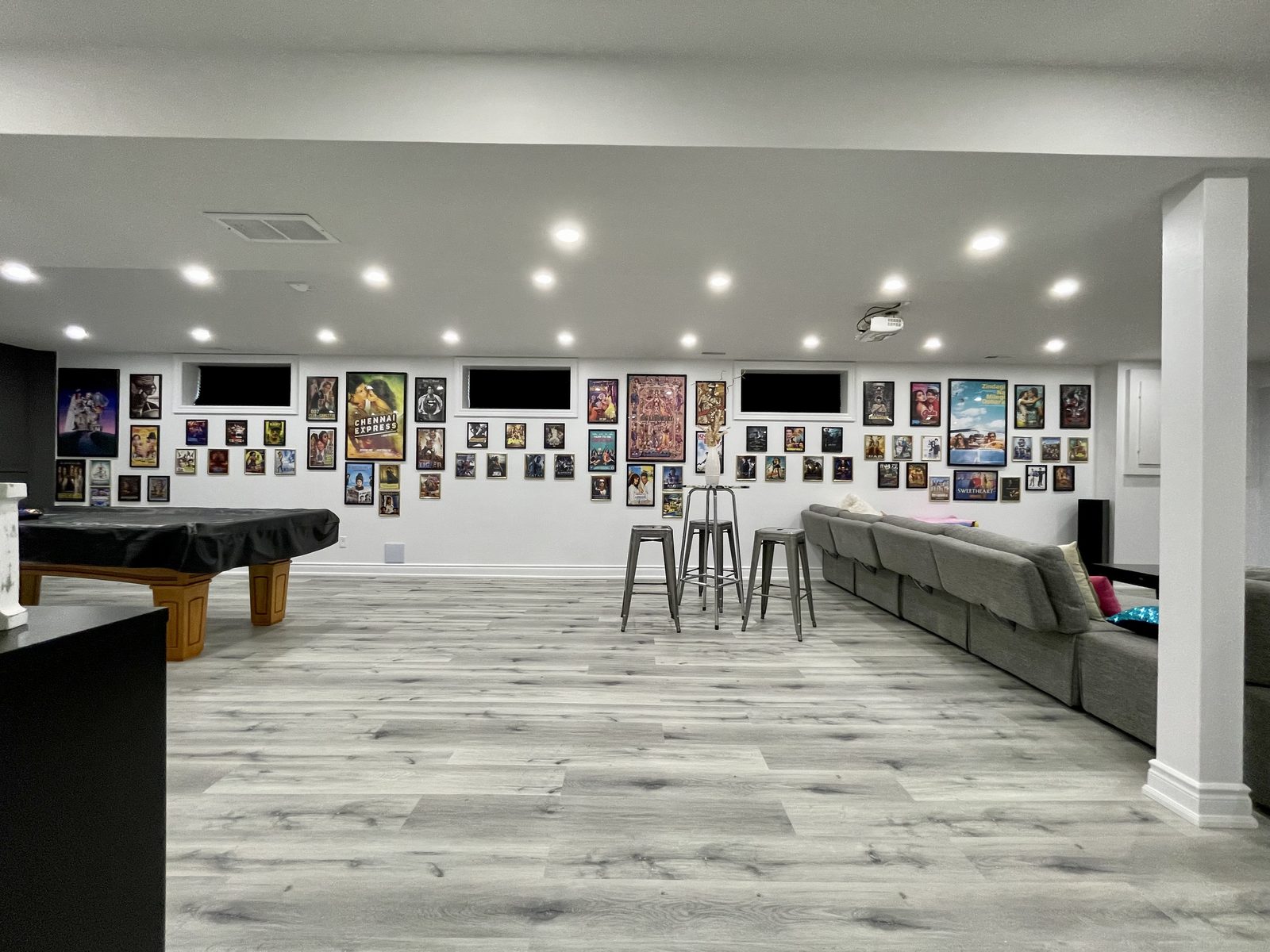 Basement gallery lounge renovation