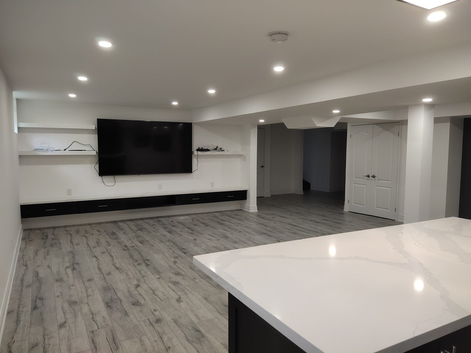 Basement media lounge