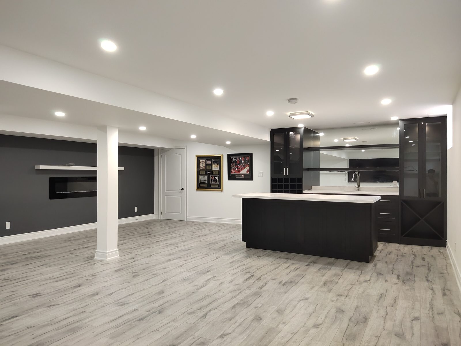 Basement bar and entertainment space
